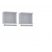 Manhattan Comfort 142GMC1 Rockefeller 2-Piece 20.8 Open Floating Hanging Closet with Shelf and Hanging Rod in White